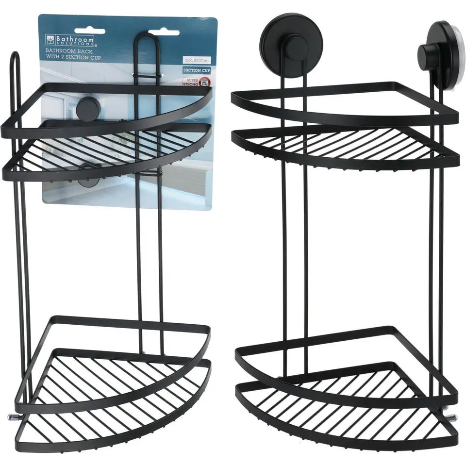 Bathroom Solutions Doucherekje - zwart - zuignap - 25x18x37 cm