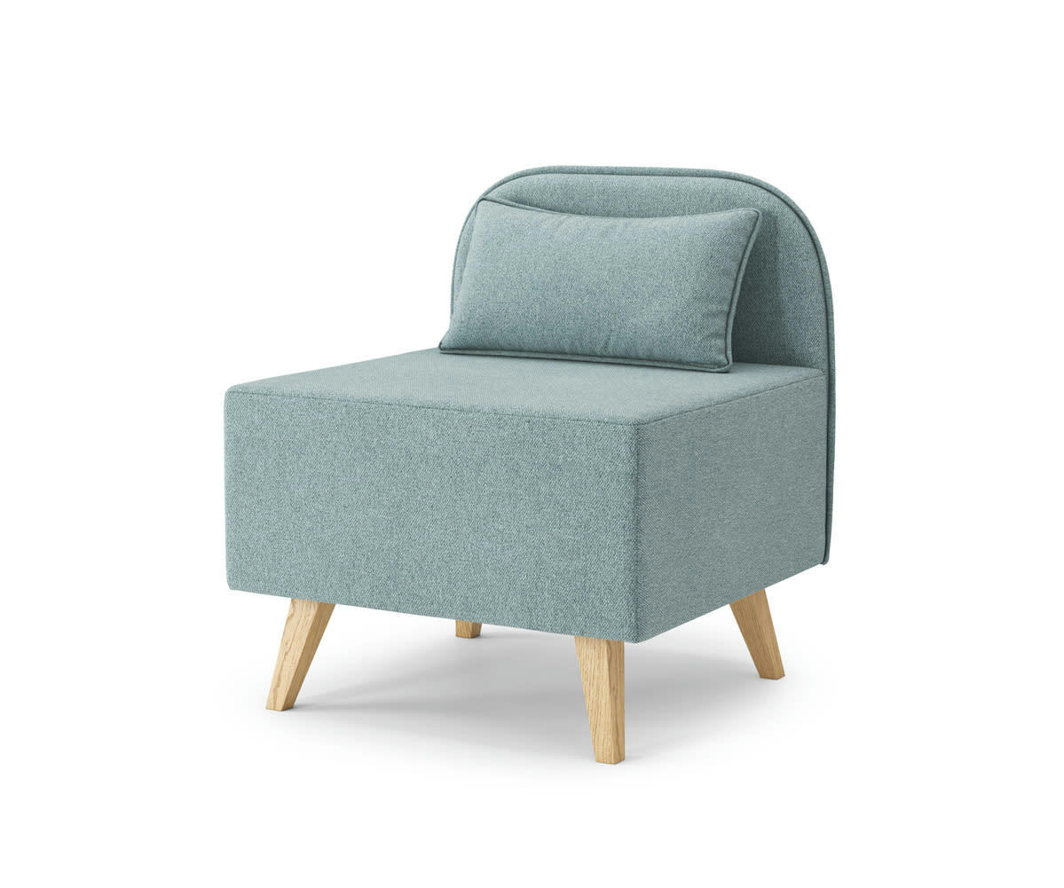 SARAH - Fauteuil  en tissu bleu clair