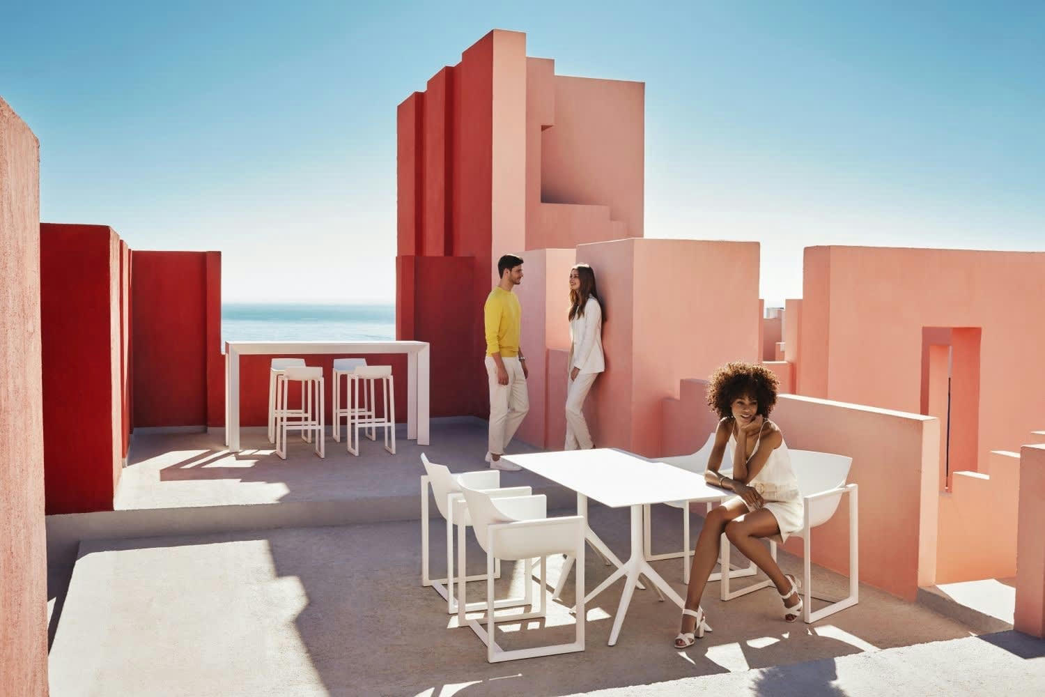 WALLSTREET - Tabouret de bar Wall Street Plastique blanc 42x86x42 cm