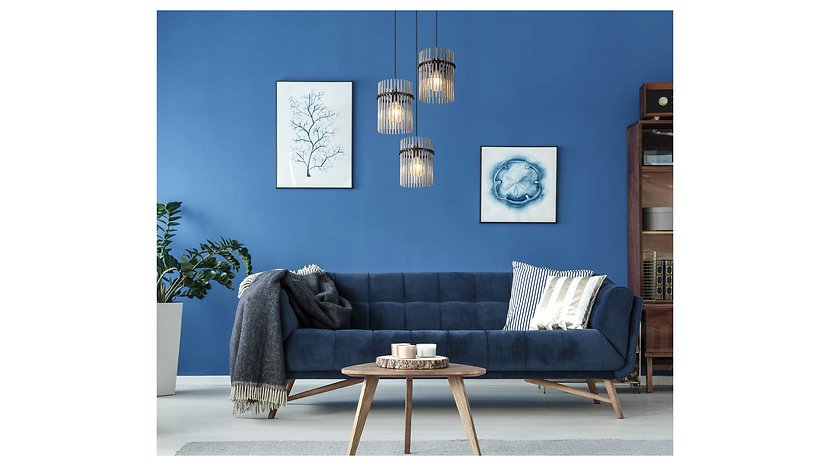 Lampa wisząca Gorley metalowo-szklana czarna