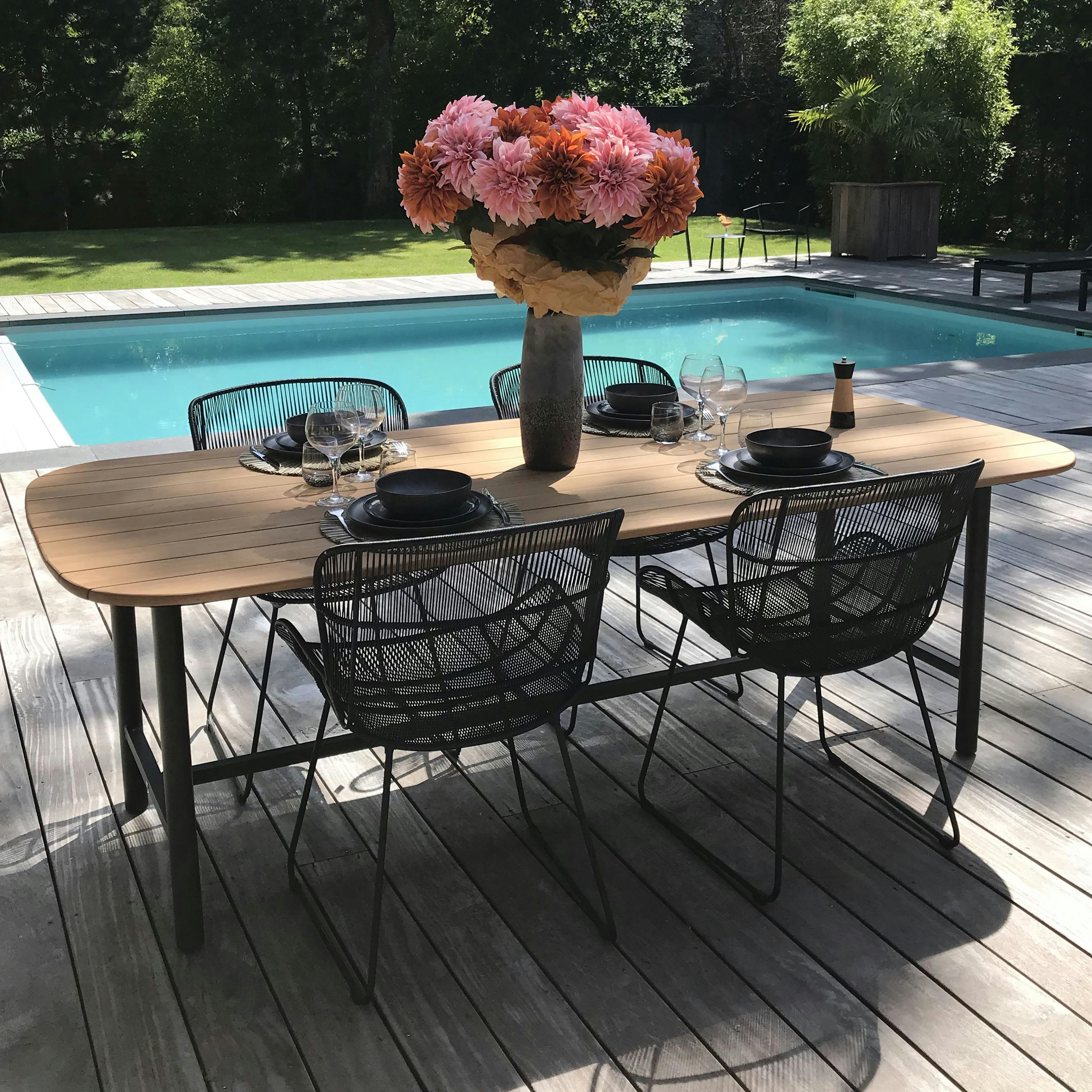 CON DAO - Fauteuil de table extérieur en polypropylène noir