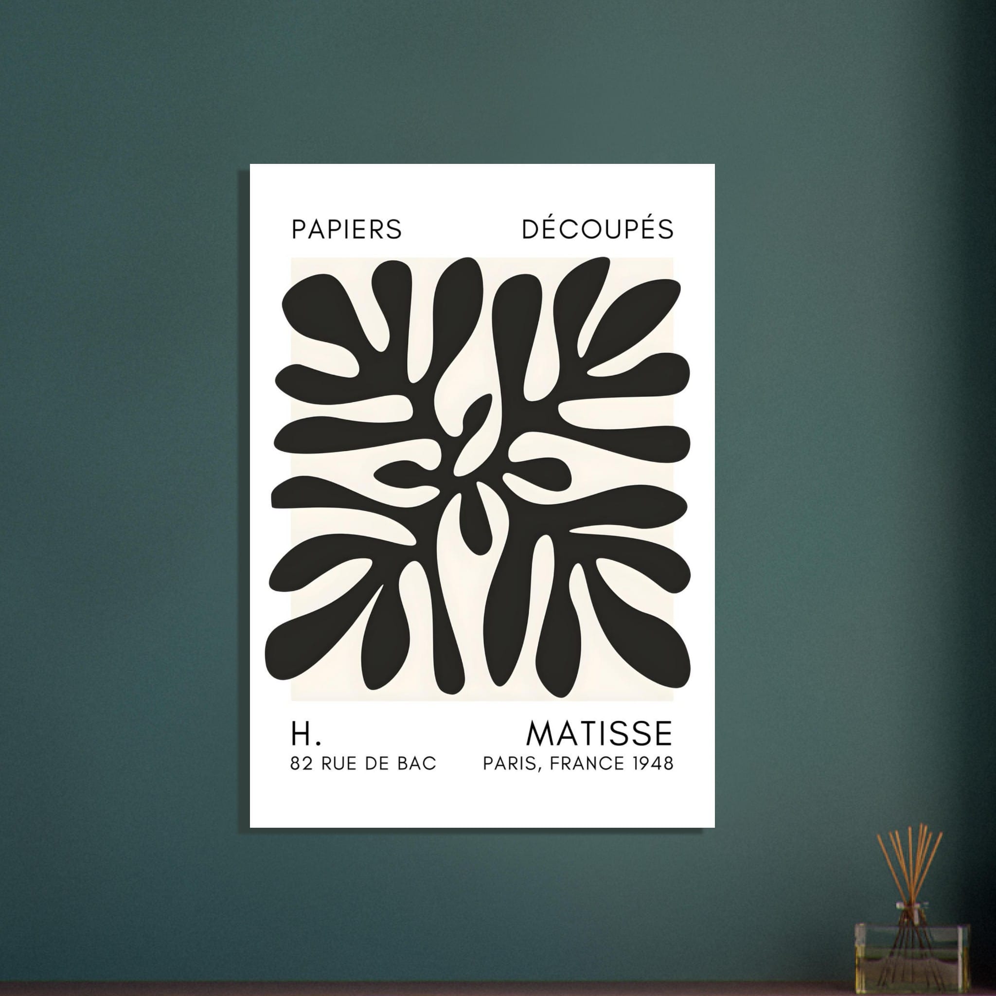 Artfulprints Poster Matisse - Deep ocean black  - 50x70 cm - Zwart