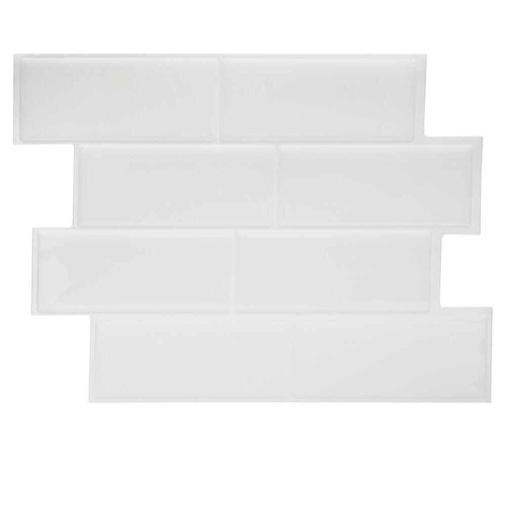 Carrelage adhésif sticker x4 briques blanches 21x29cm