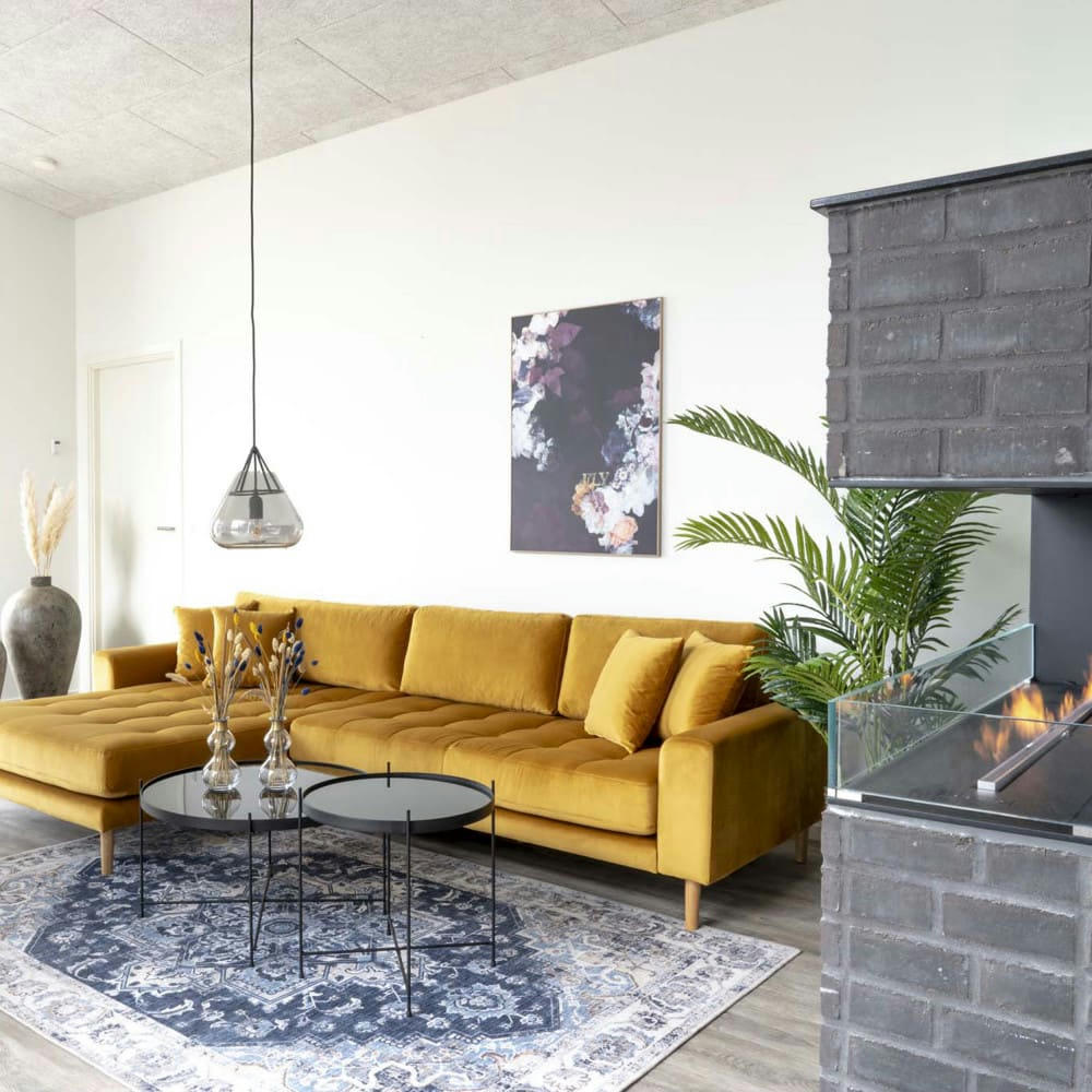 VENEZIA - Table basse en verre et métal D70xh40cm noir