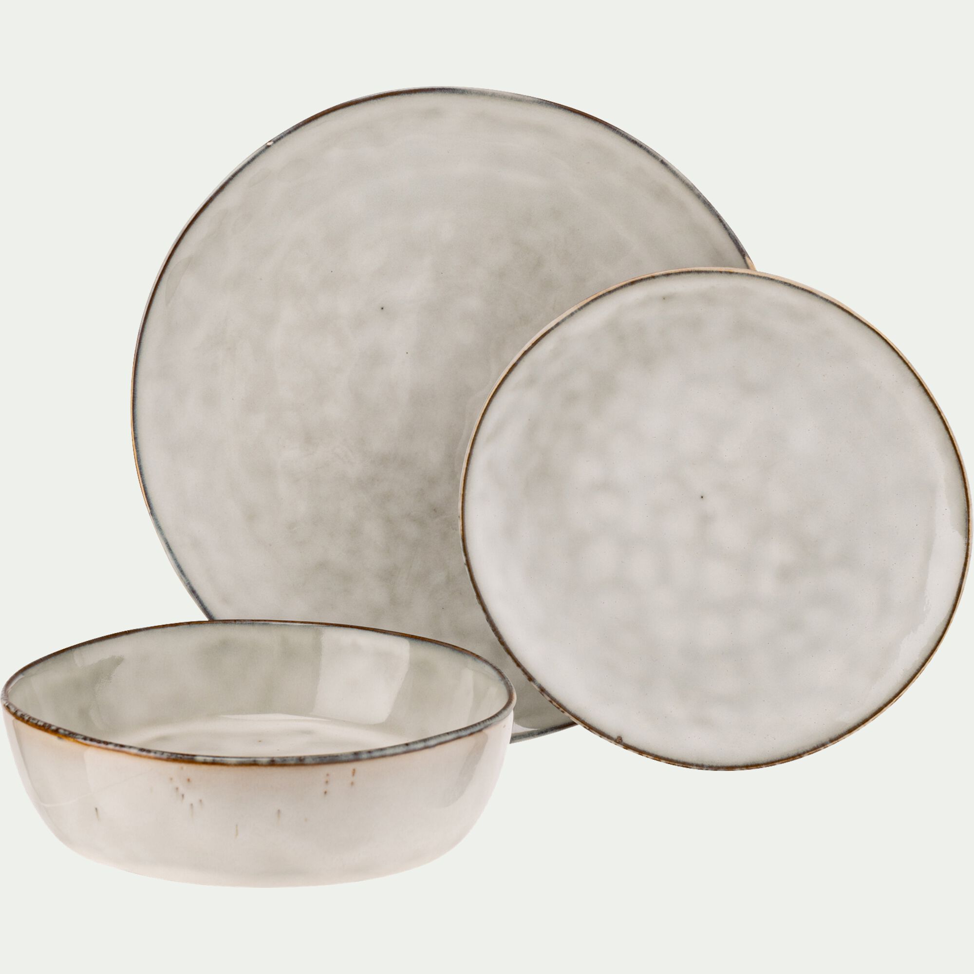 EDEN - Assiette à dessert en grès D20,5cm - beige roucas