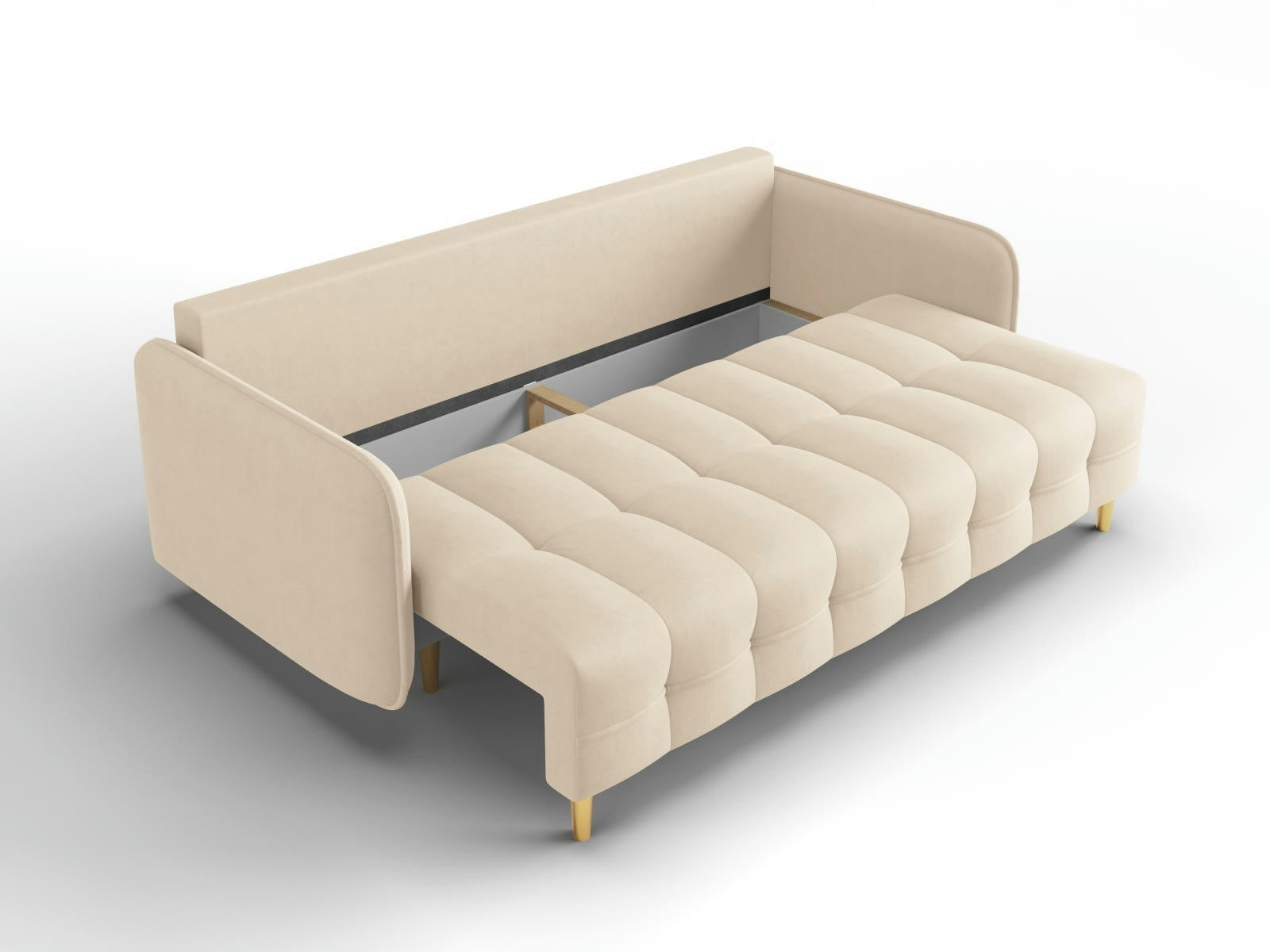 SCALETA - Canapé convertible 3 places en tissu structuré beige