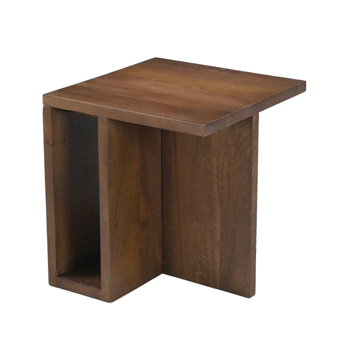 Giga Meubel Bijzettafel Onni - Vierkant Donkerbruin Hout - 42x42x45cm
