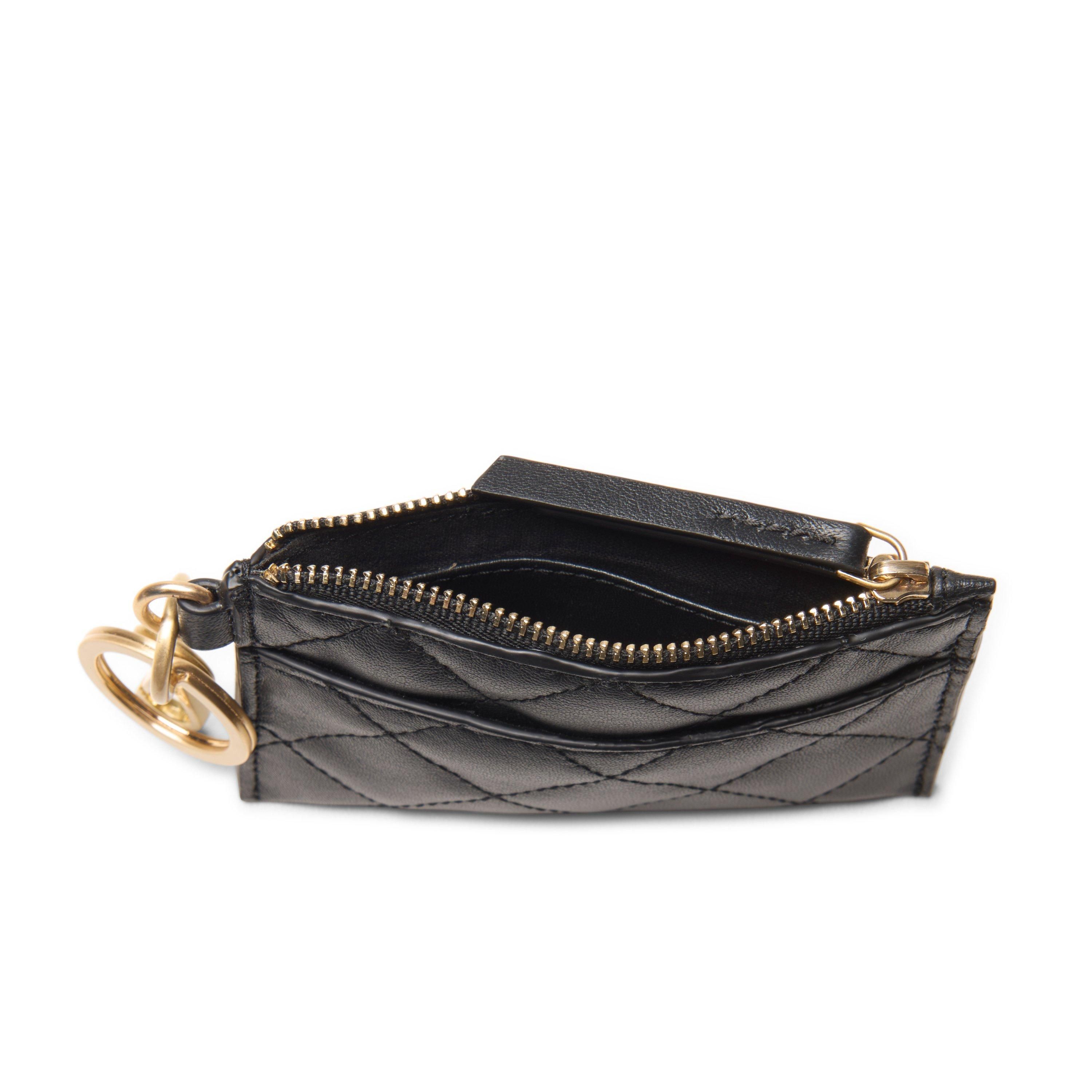 Clarks Quilted Card Black Leather Purse