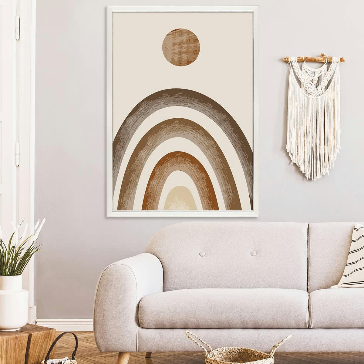 VITTORIA - Cadre photo blanc à la finition argent patiné 50x70 cm bois massif fsc