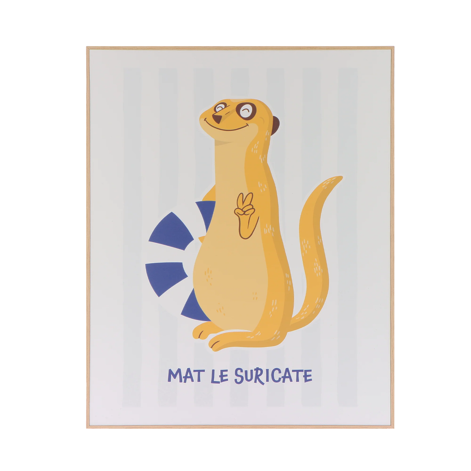 4MURS Tableau MAT LE SURICATE coloris jaune/bleu