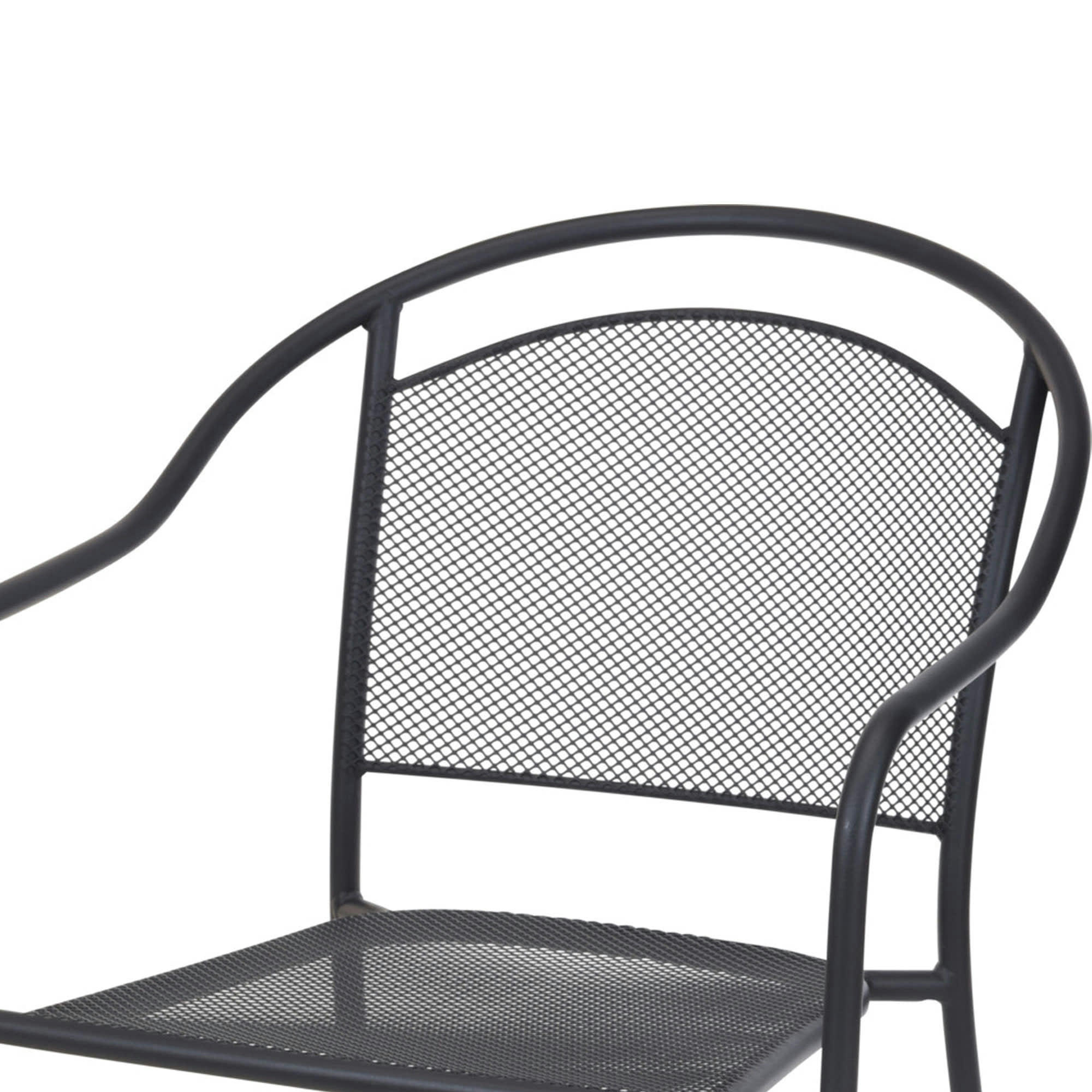 - Fauteuil de jardin en métal gris anthracite - 81x58x55cm