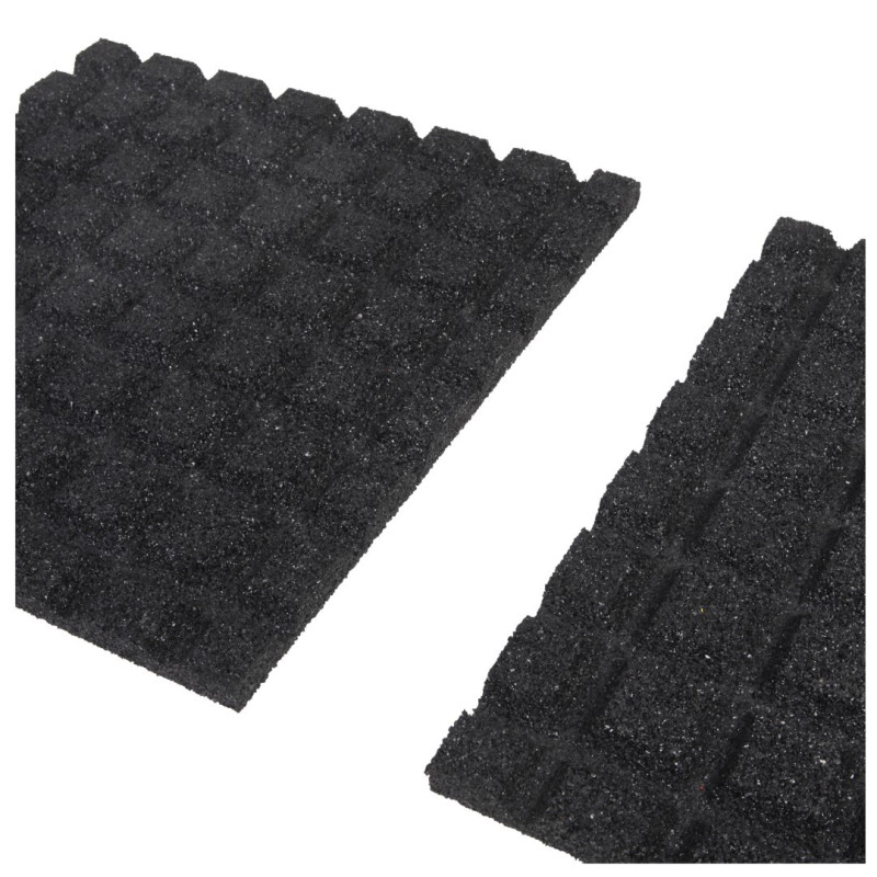 Dalle en caoutchouc noire 50 x 50 x 2,5 cm