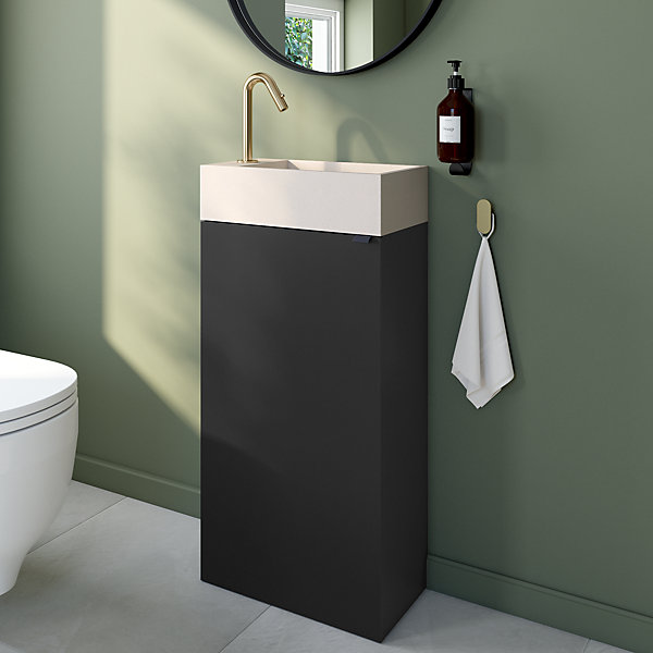 Mitigeur lave-mains eau froide H.13,2 cm, doré, Essebagno Lollipop
