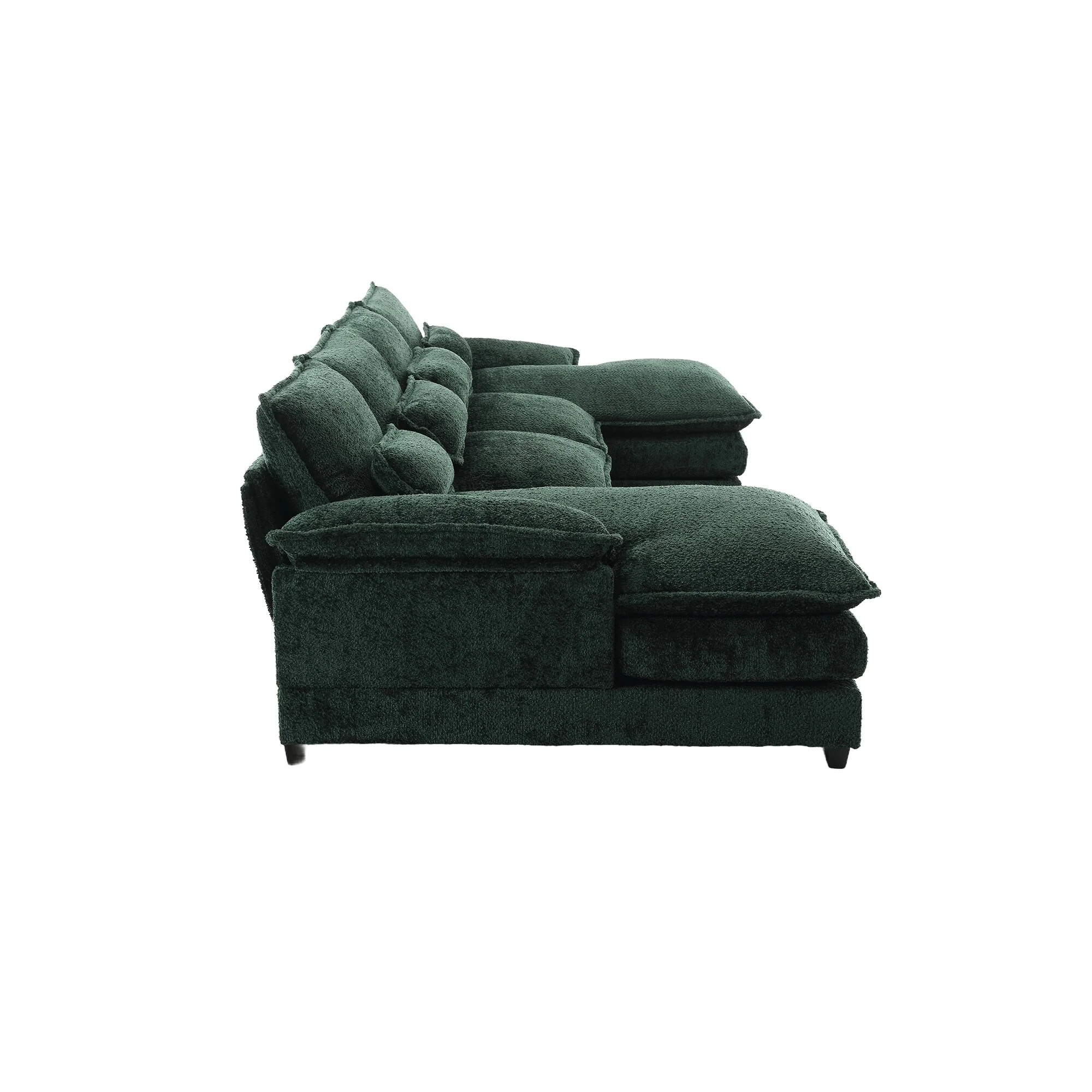 110.63'' Modern U-Shaped Chenille 4-Seat Sectional Sofa with Double Cushions, Two Chaise Lounges, and High-Density Foam