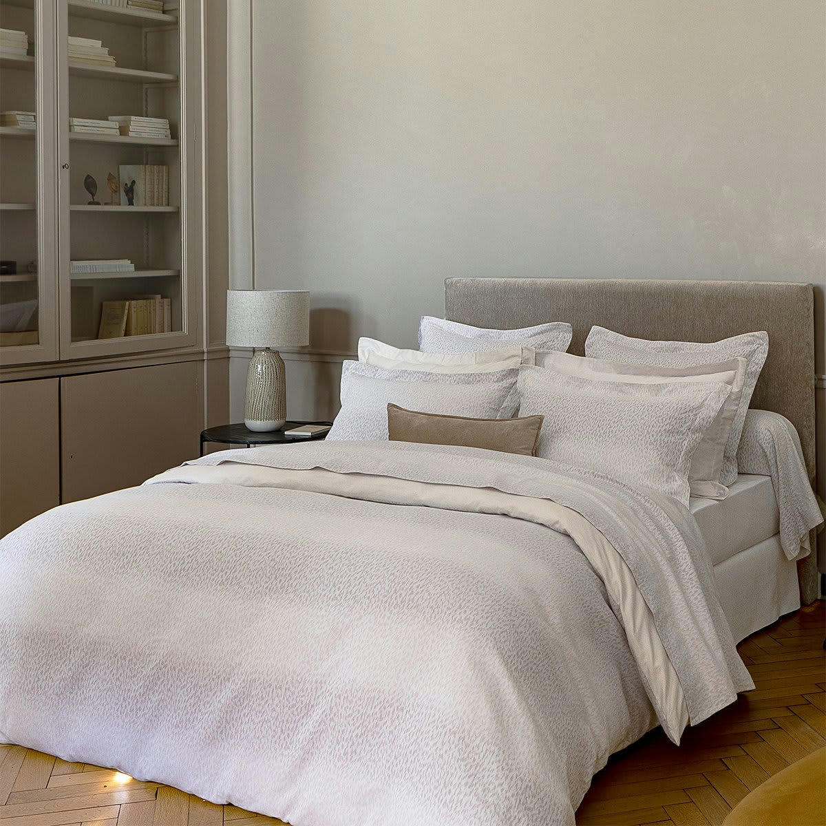 CARACTÈRE - Housse de couette satin beige 240x220 cm