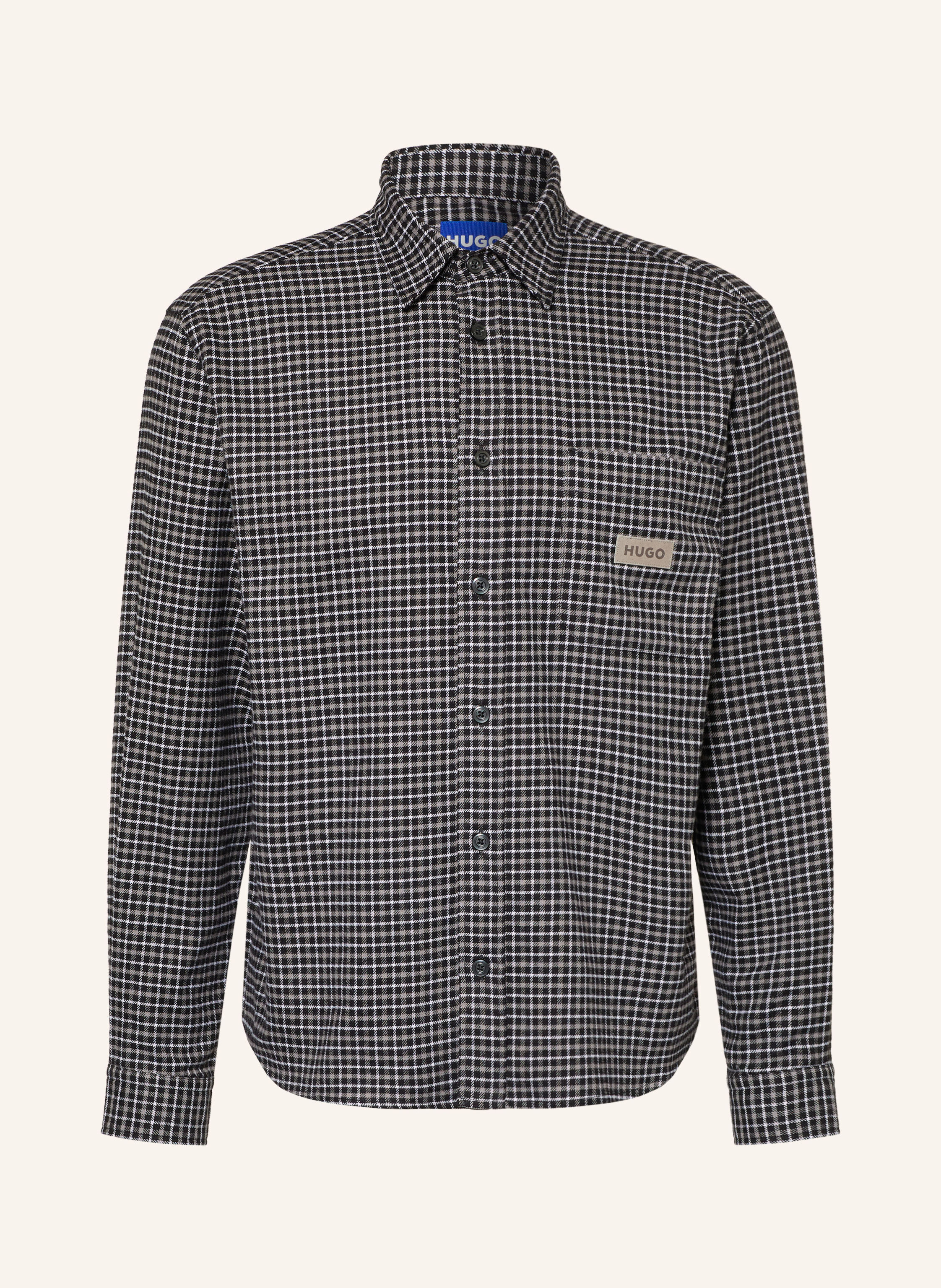 HUGO Hemd EBALTO Oversized Fit aus Flanell