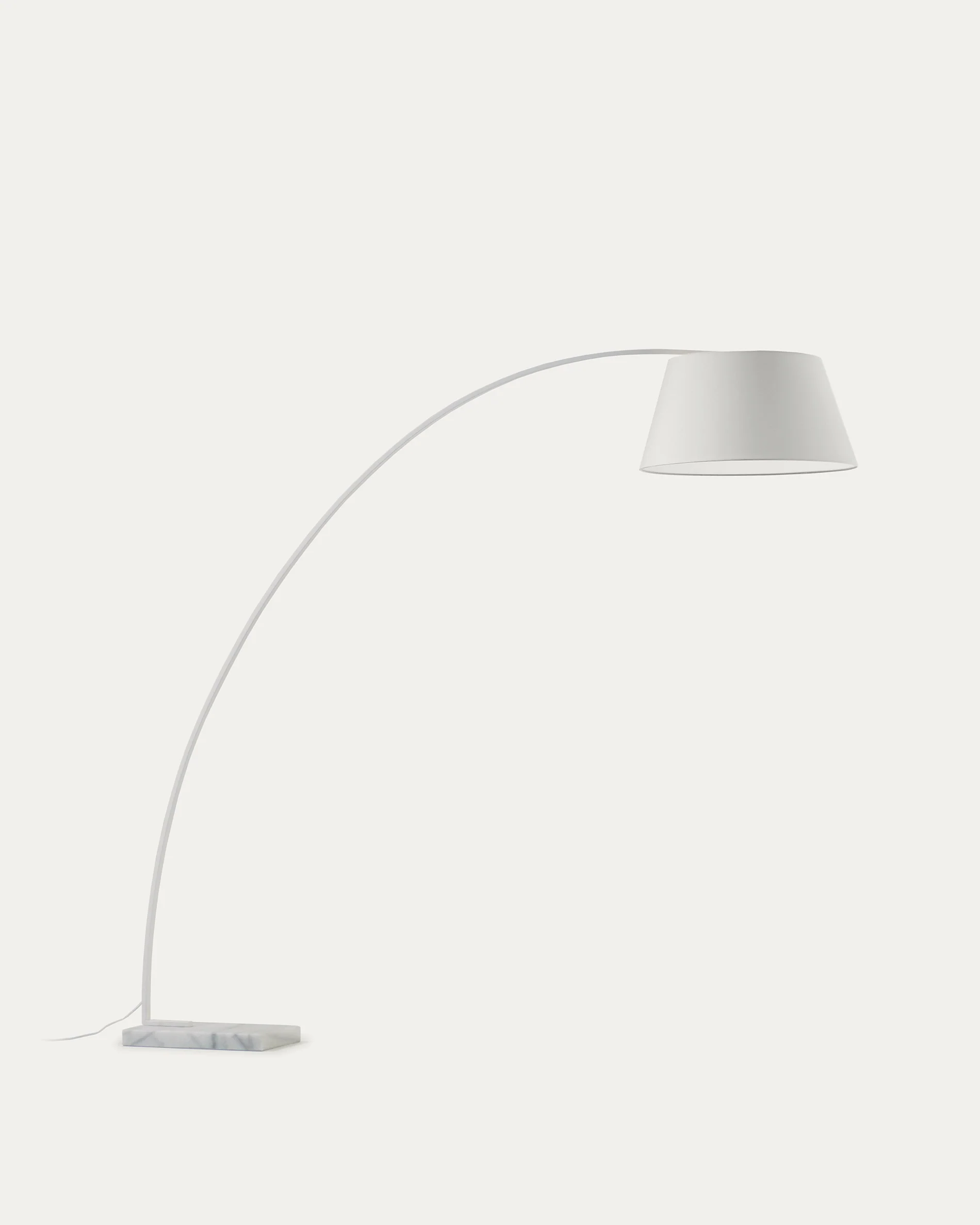 Juhe floor lamp in ash wood veneer, steel and white marble