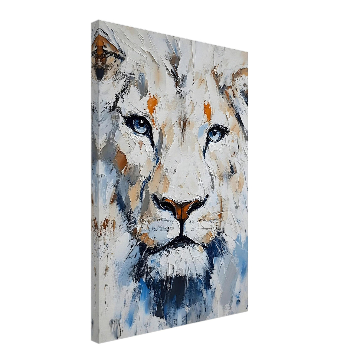 Artfulprints Canvas Abstract painted lion canvas - 40x60 cm - Grijs