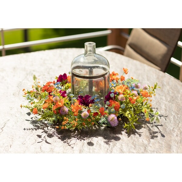 Sullivans Artificial Dahlia Mix Wreath 21"W Green
