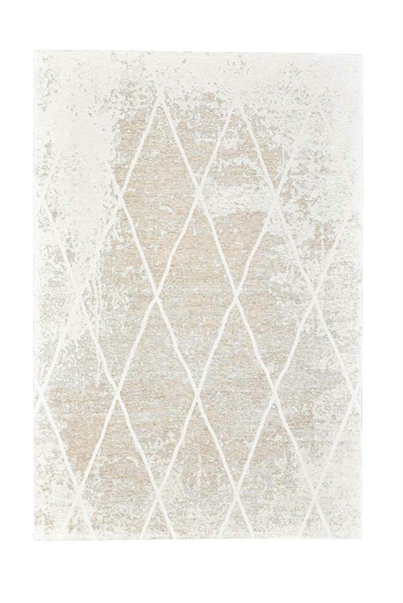 FINE LINES - Tapis graphique et brillant tissé machine Beige 50x80 cm