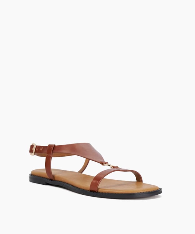 Laith Tan - Flat Leather T-Bar Sandals