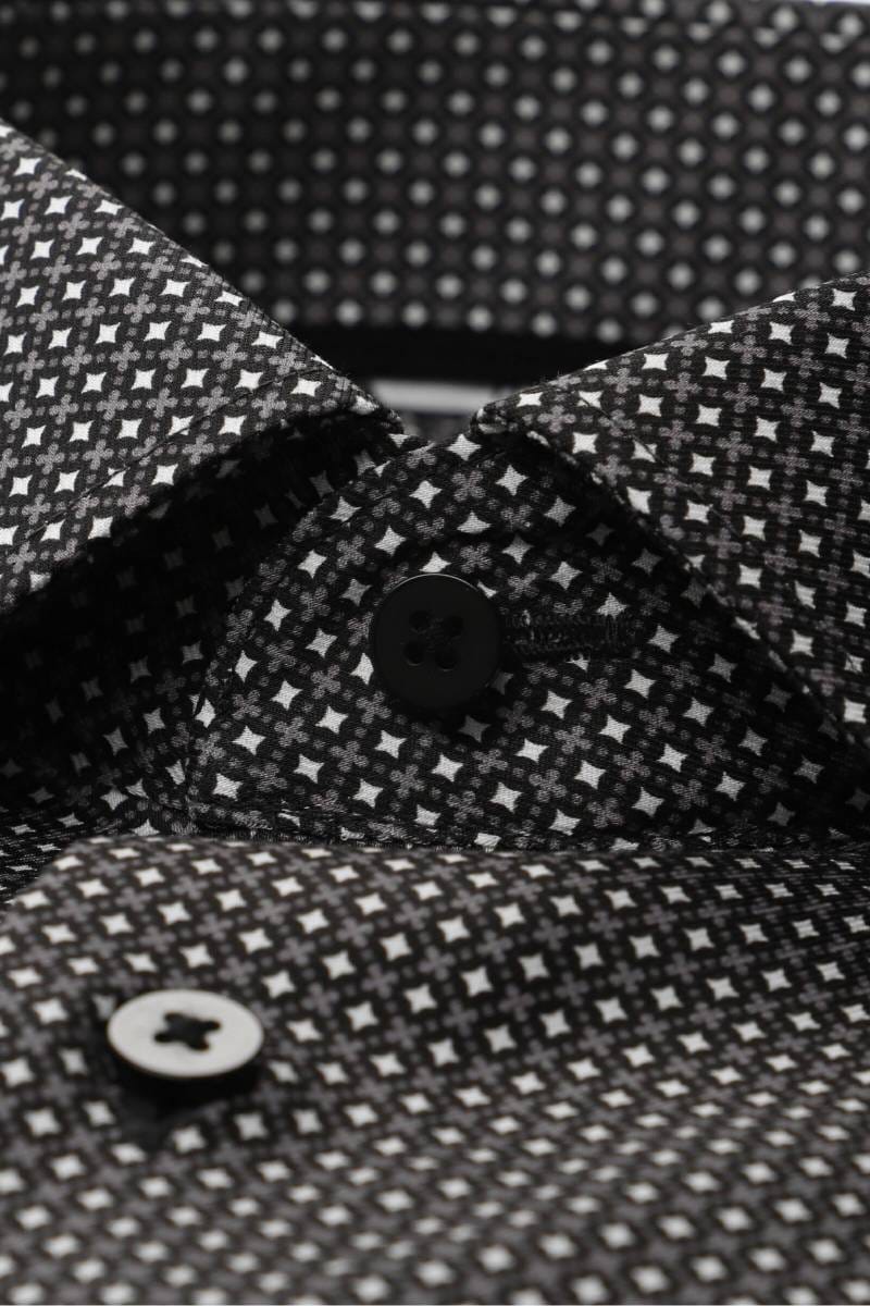 ETERNA Dynamic Cotton Modern Fit Hemd anthrazit, Bedruckt