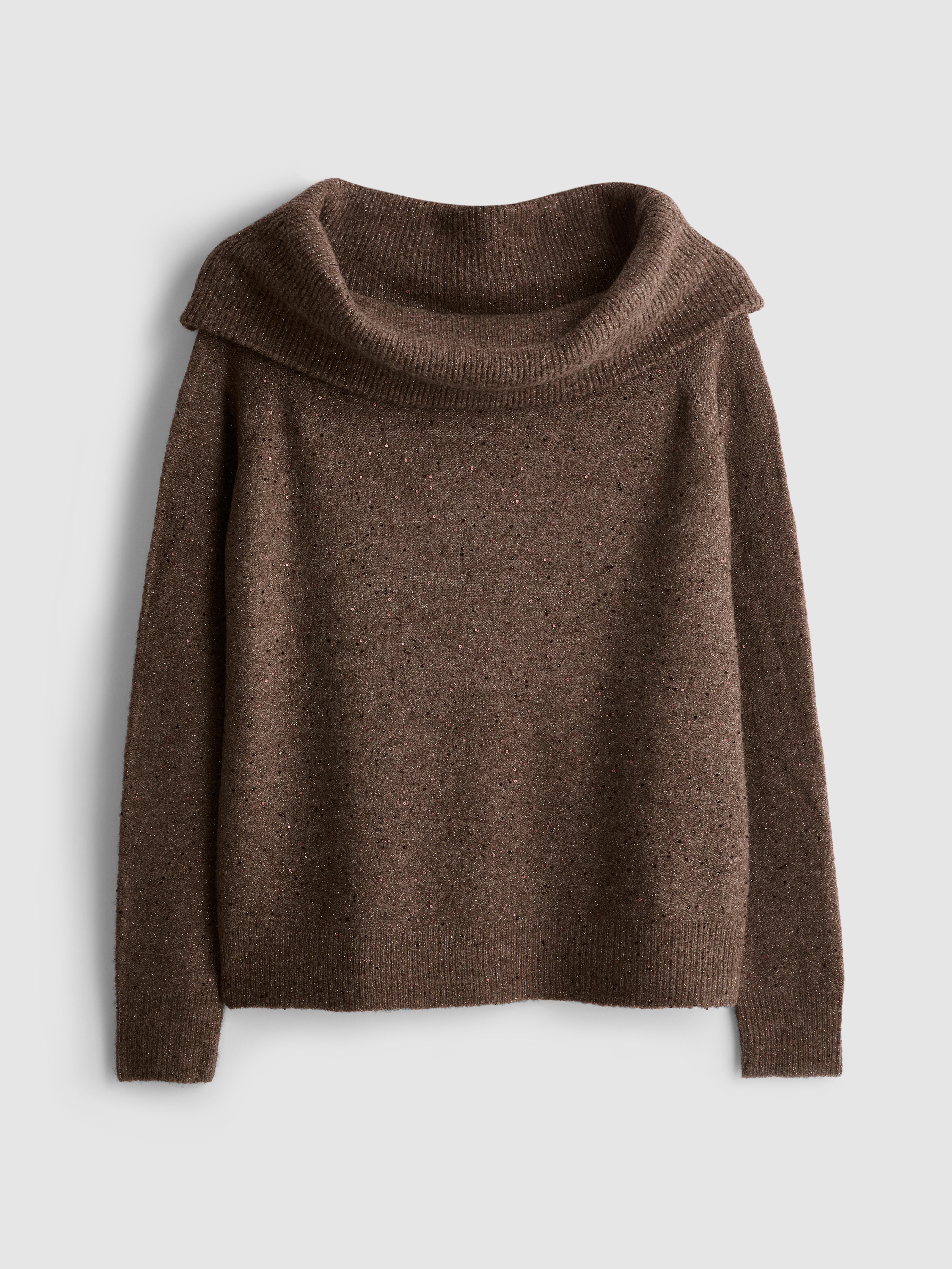 Embroidered Bardot Sweater