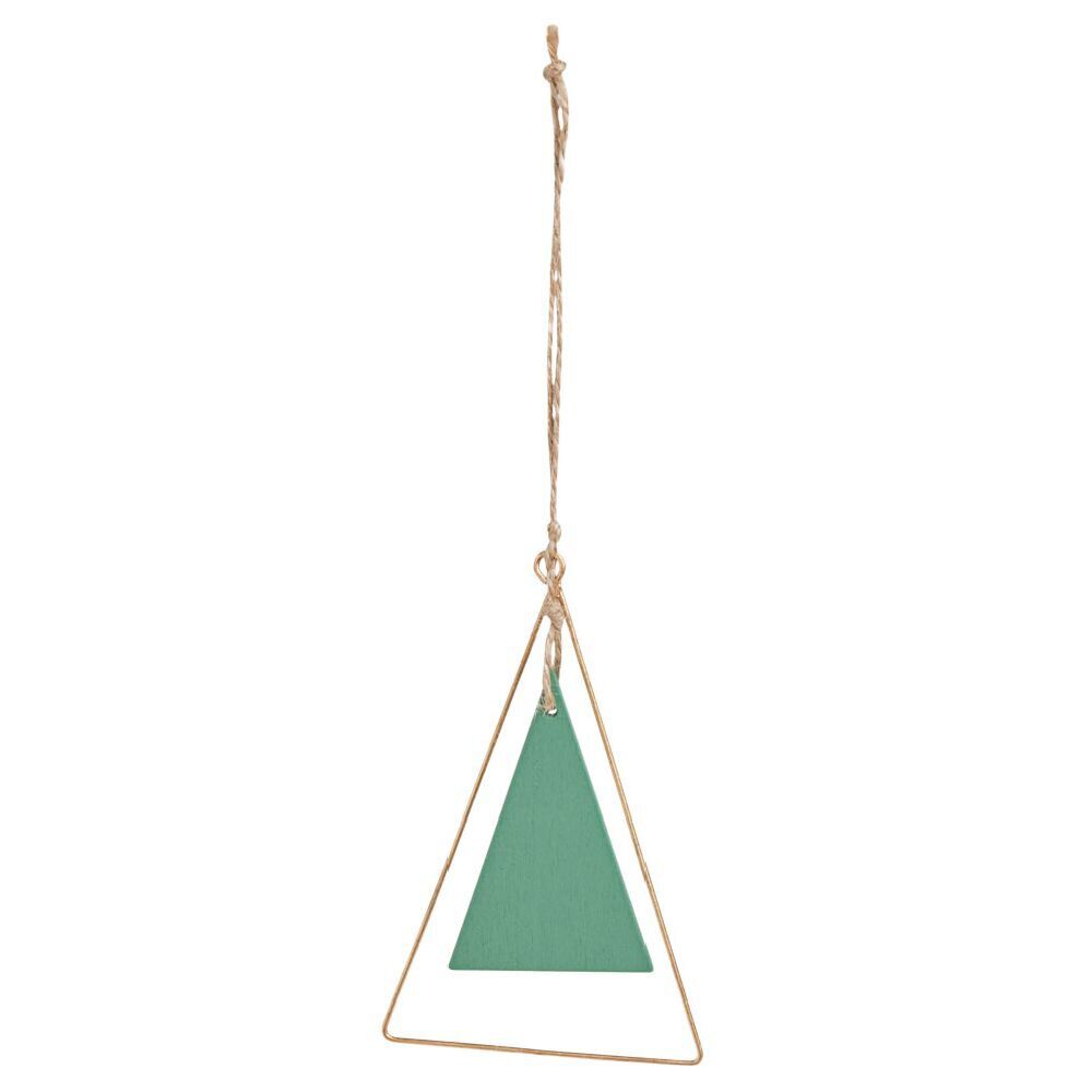 Suspension triangle doré avec forme triangulaire verte 8xH20cm