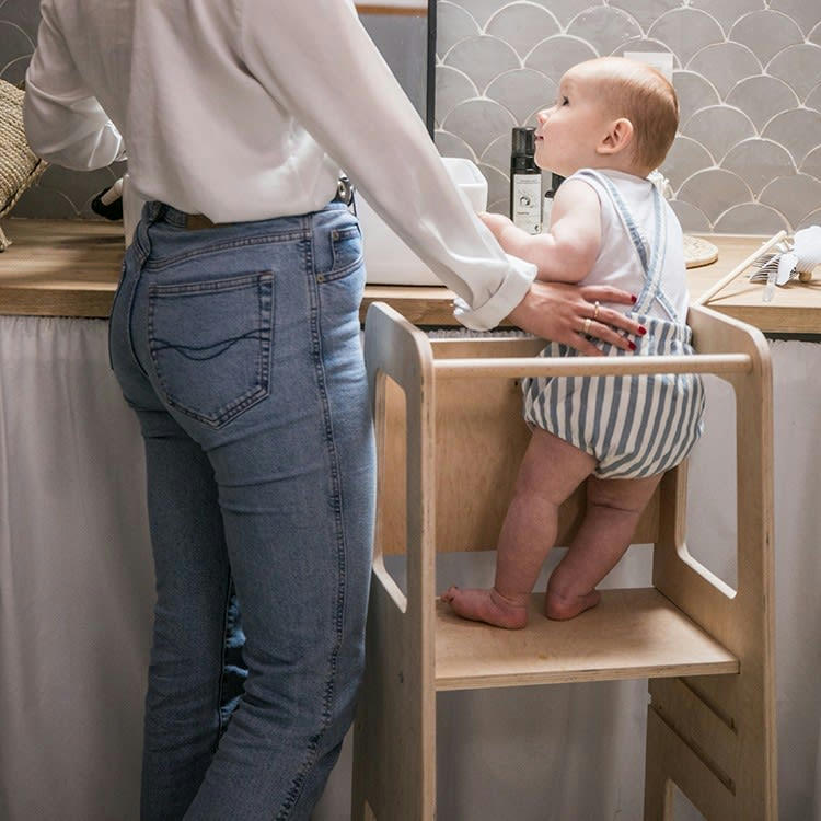 EVE - Tour d'observation Montessori enfant effet bois naturel 85x45x44 cm