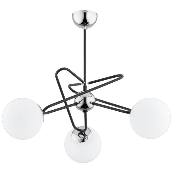 Lampa wisząca SAGITO czarna-chromowana-biała 3xE14x40W IP20 Alfa