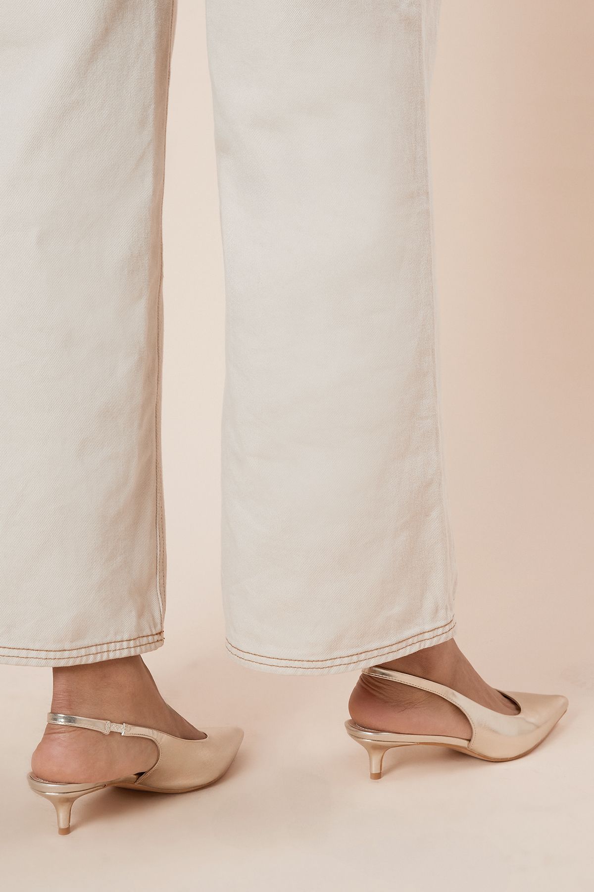 Dorothy Perkins Faelina Faux Leather Slingback Kitten Heel Court Shoes