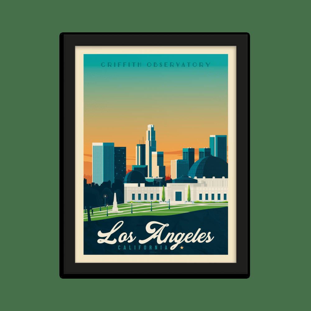 - Affiche Los Angeles Etats-Unis + Cadre Bois noir 21x29,7 cm