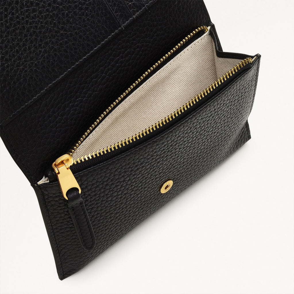 OAK STREET MEDIUM FLAPOVER PURSE BLACK
