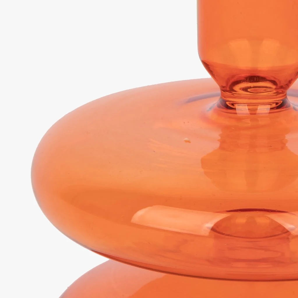 Castiçal vidro laranja BUBBLE