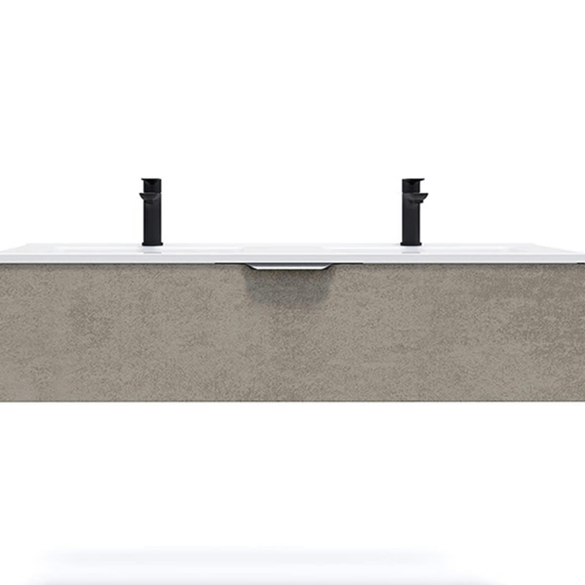 VENICE - Meuble salle de bain double vasque 120cm 1 tiroir Béton