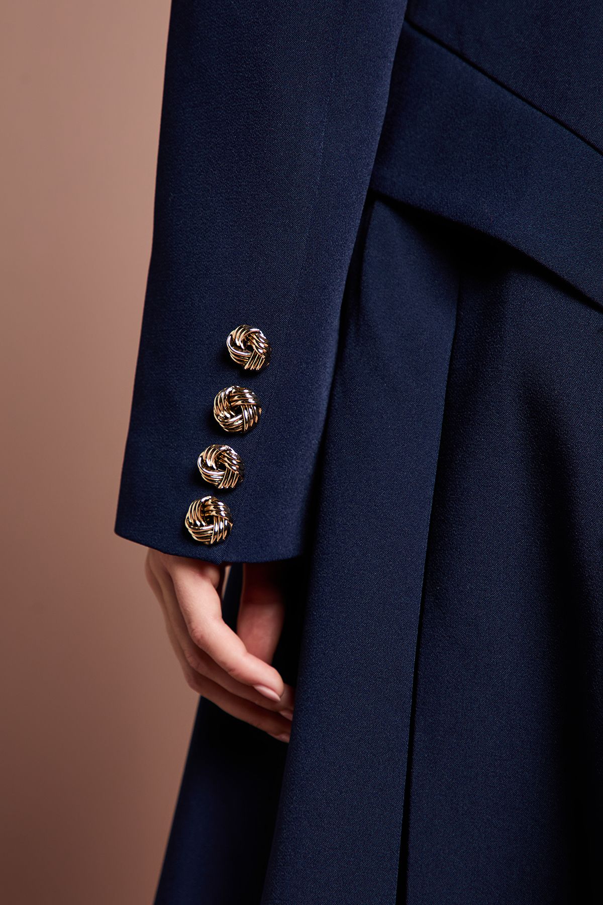 Coast Lisa Tan Tailored Crepe Belted Coat