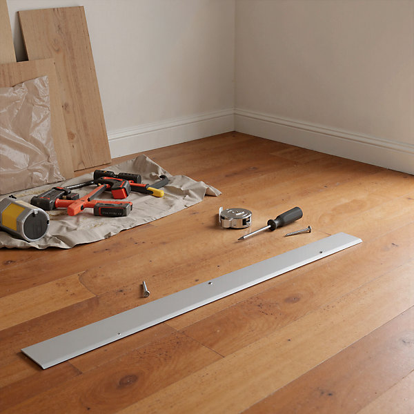 Barre de seuil extra-large en aluminium effet métal mat L.930 x l.100 x ép.1,4 mm, GoodHome