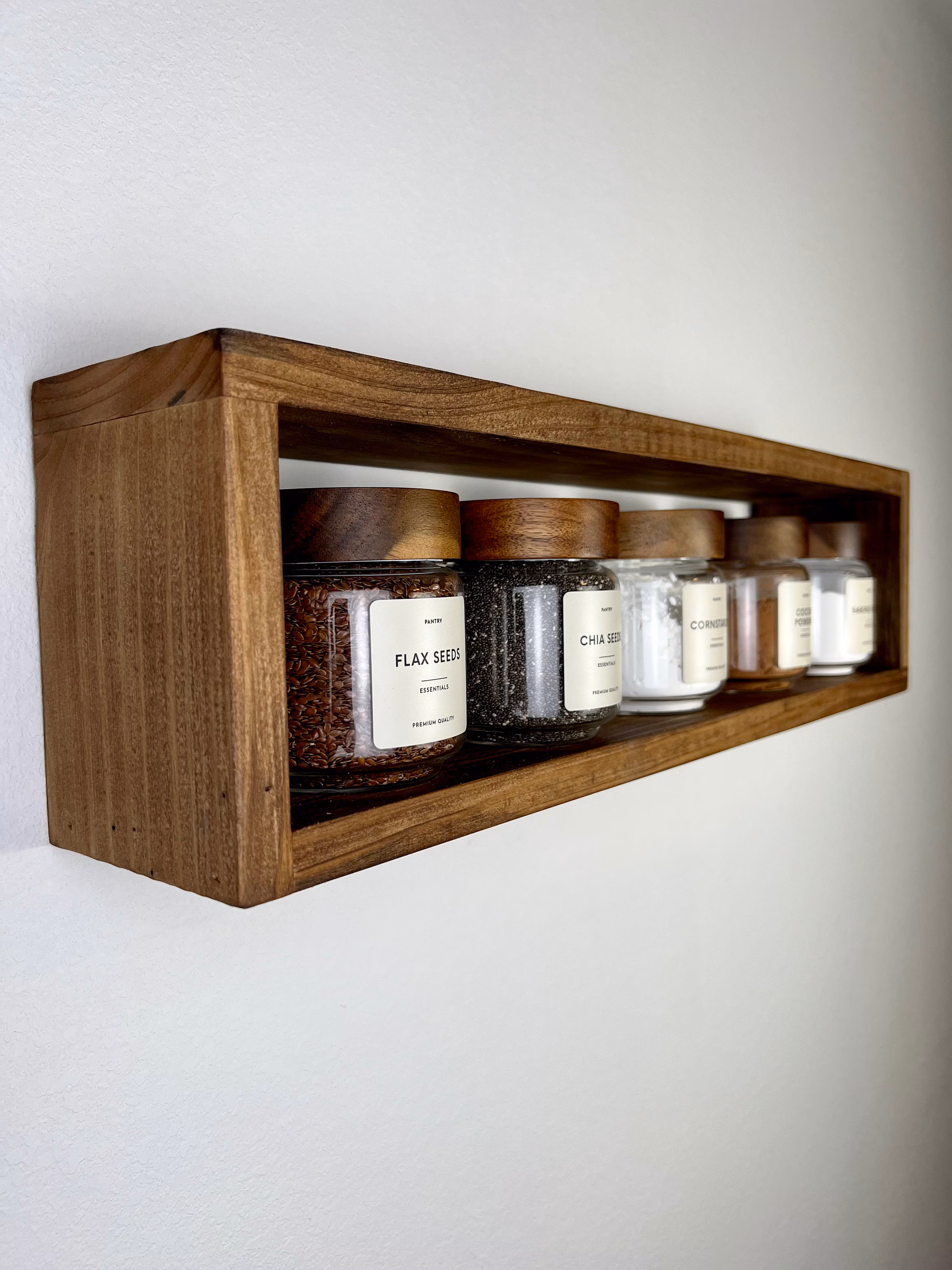 Handmade Floating Rectangle Shelf, Minimalist Bathroom Storage, Kitchen Wood Shelf, Mid Century Modern Toilet Paper Holder, Wall Décor