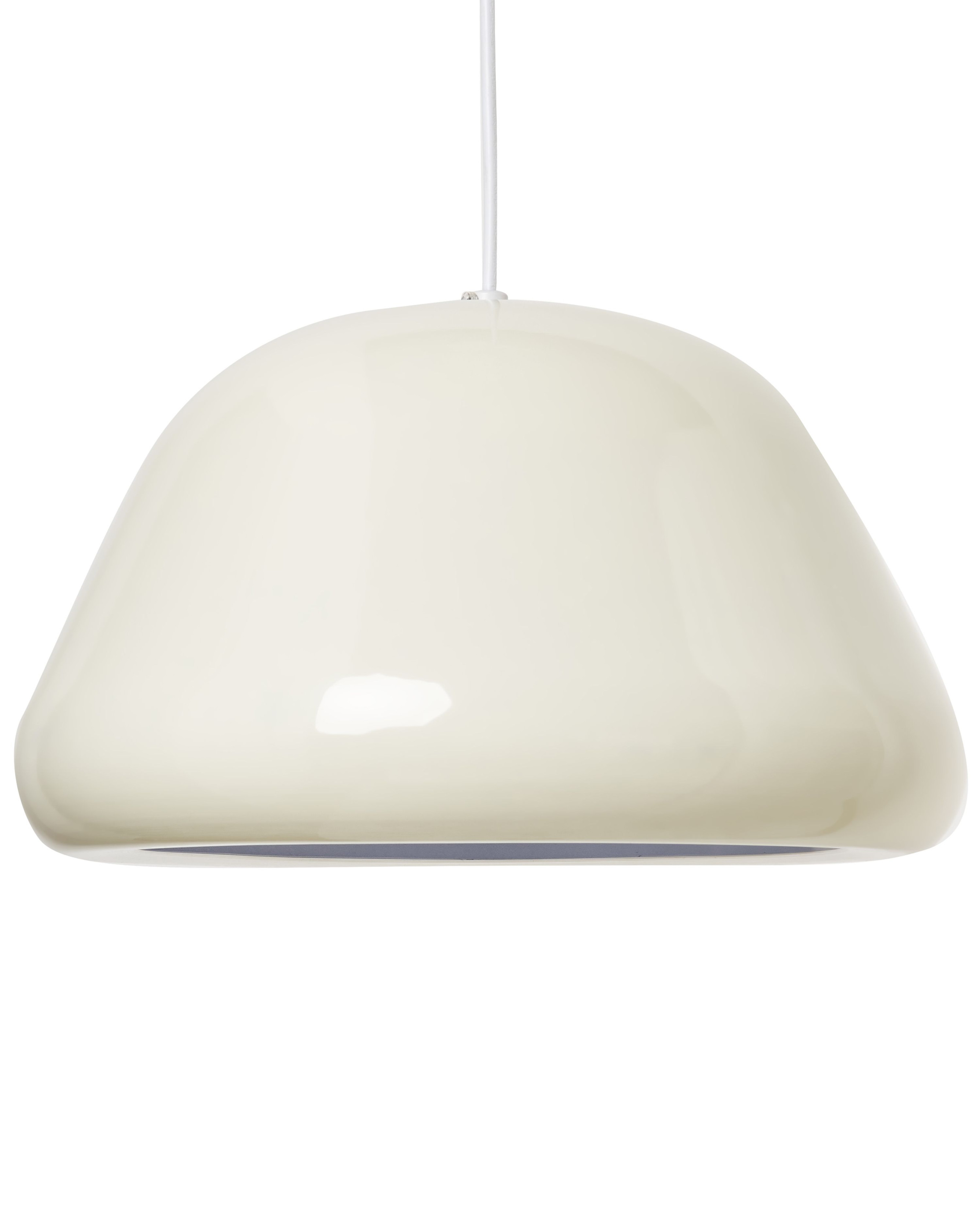 Lampa wisząca metalowy klosz jasnobeżowa