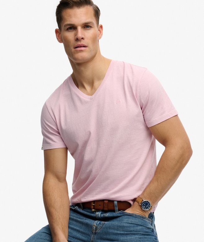 Classic Cotton Linen V-Neckline T-Shirt