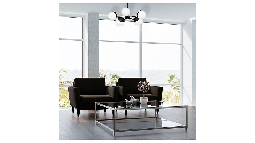 Lampa wisząca Sfera Black 5-punktowa metalowa biało-czarna