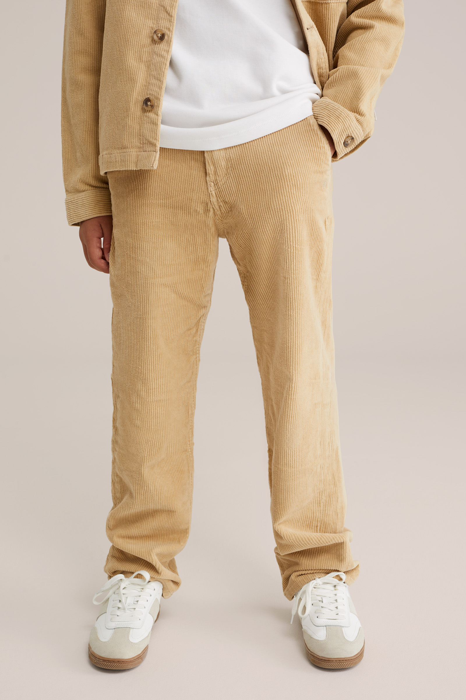 Jongens loose fit broek van corduroy