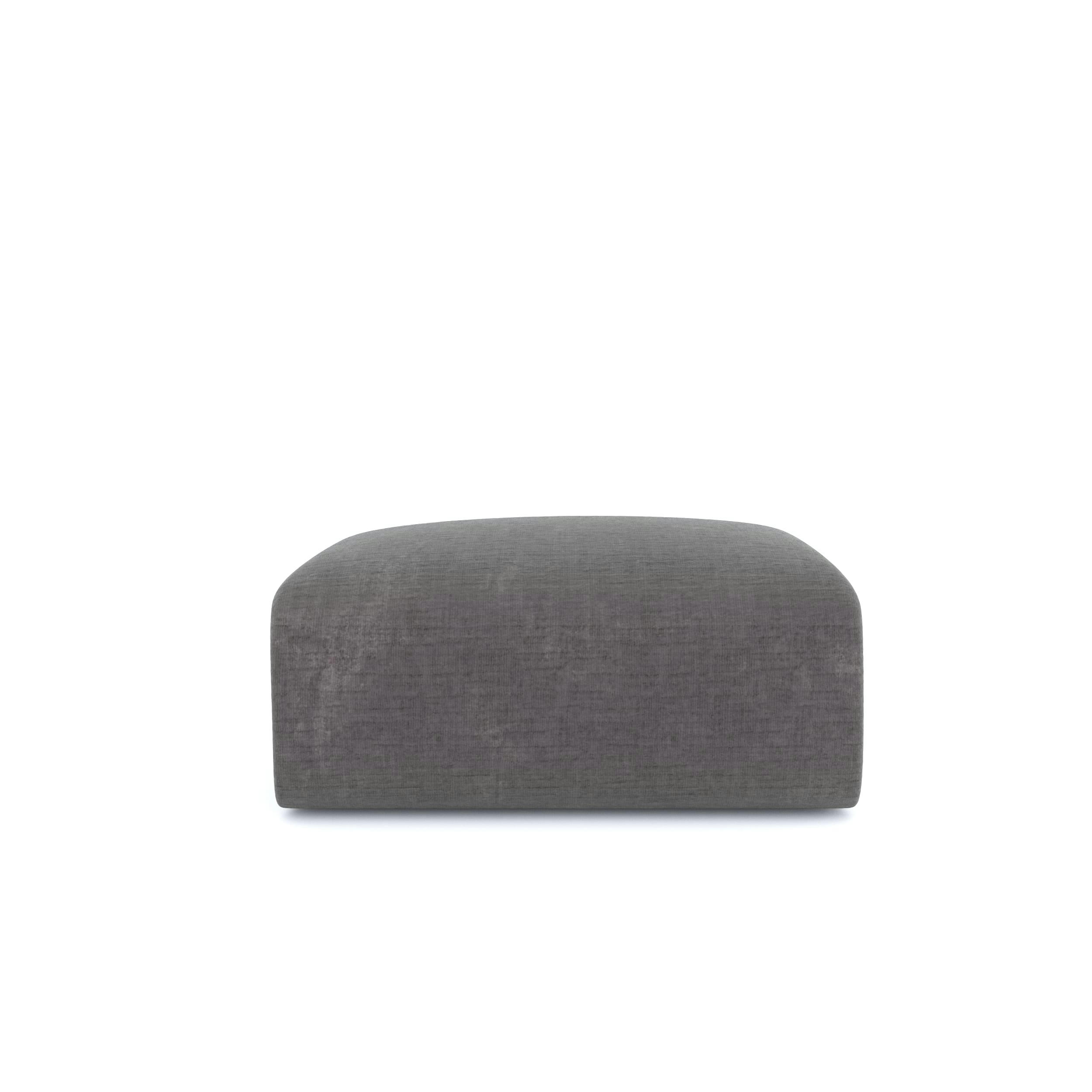 MYRA - Pouf velours texturé gris