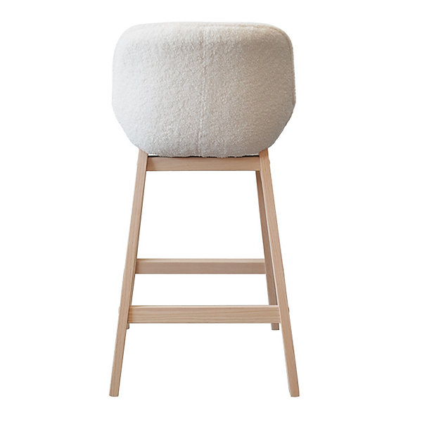 Chaise en tissu bouclette blanc et pieds en bois Homesight Milk, 2 pièces