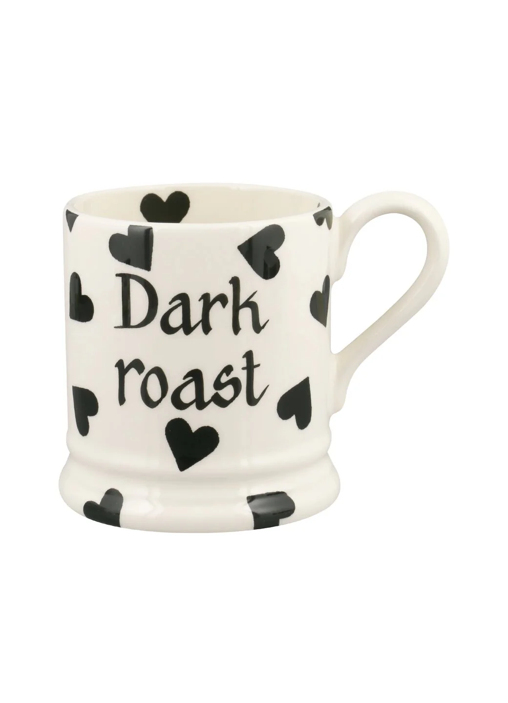 Personalised Black Hearts 1/2 Pint Mug