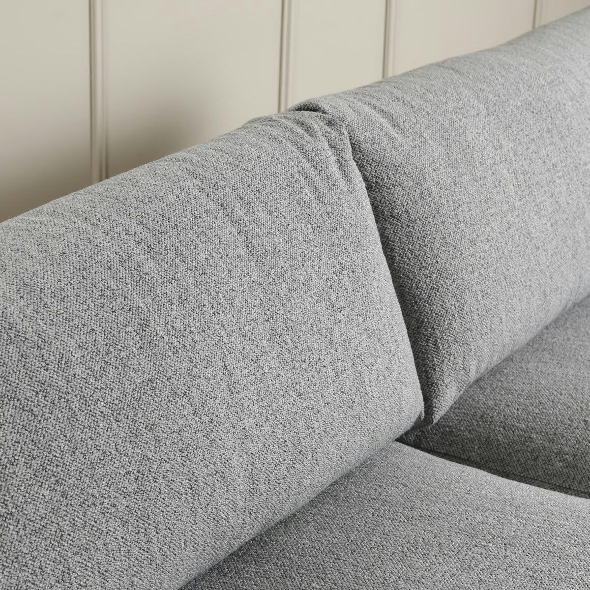 TEULLY - Canapé moderne 3,5 places en tissu gris
