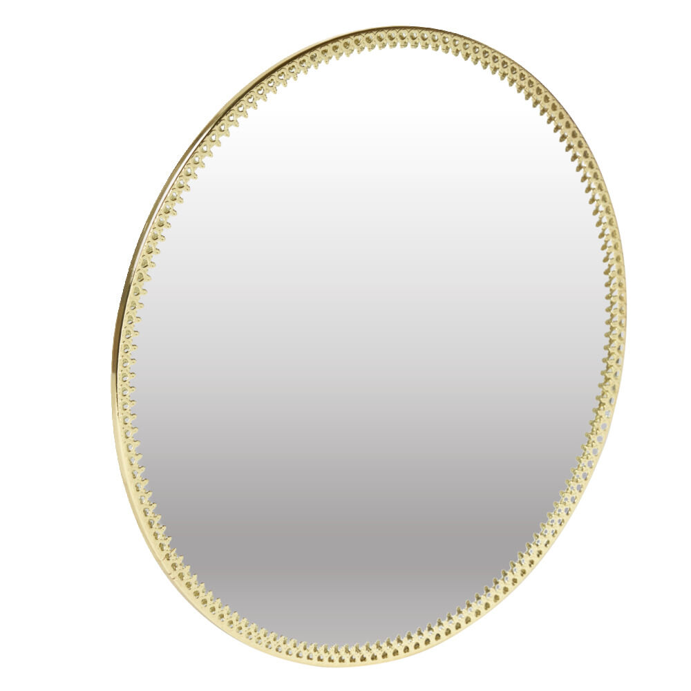 Plateau miroir support bougie en fer doré ou argenté Ø20cm (2 modèles)