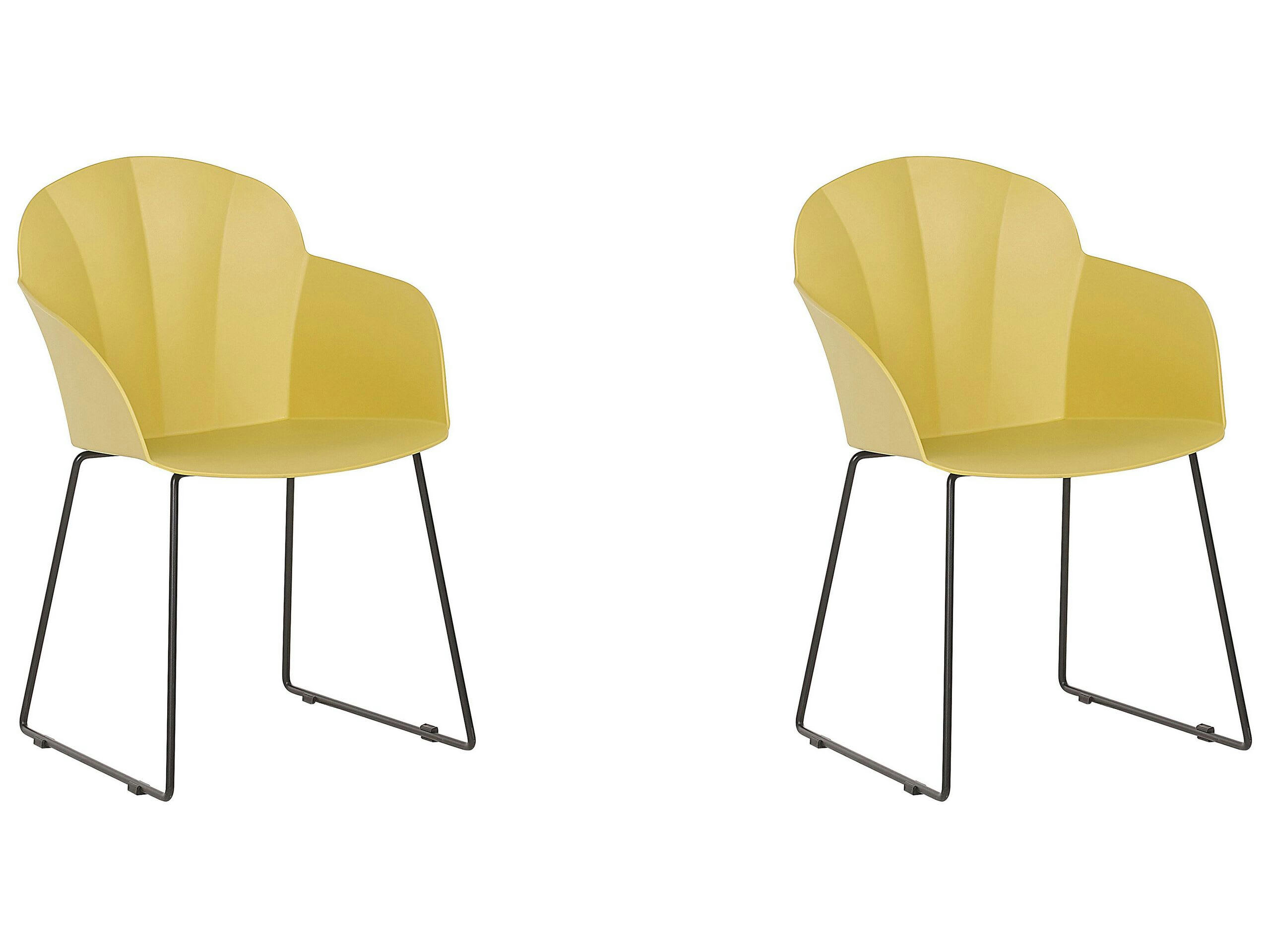 SYLVA - Lot de 2 chaises de salle à manger jaunes