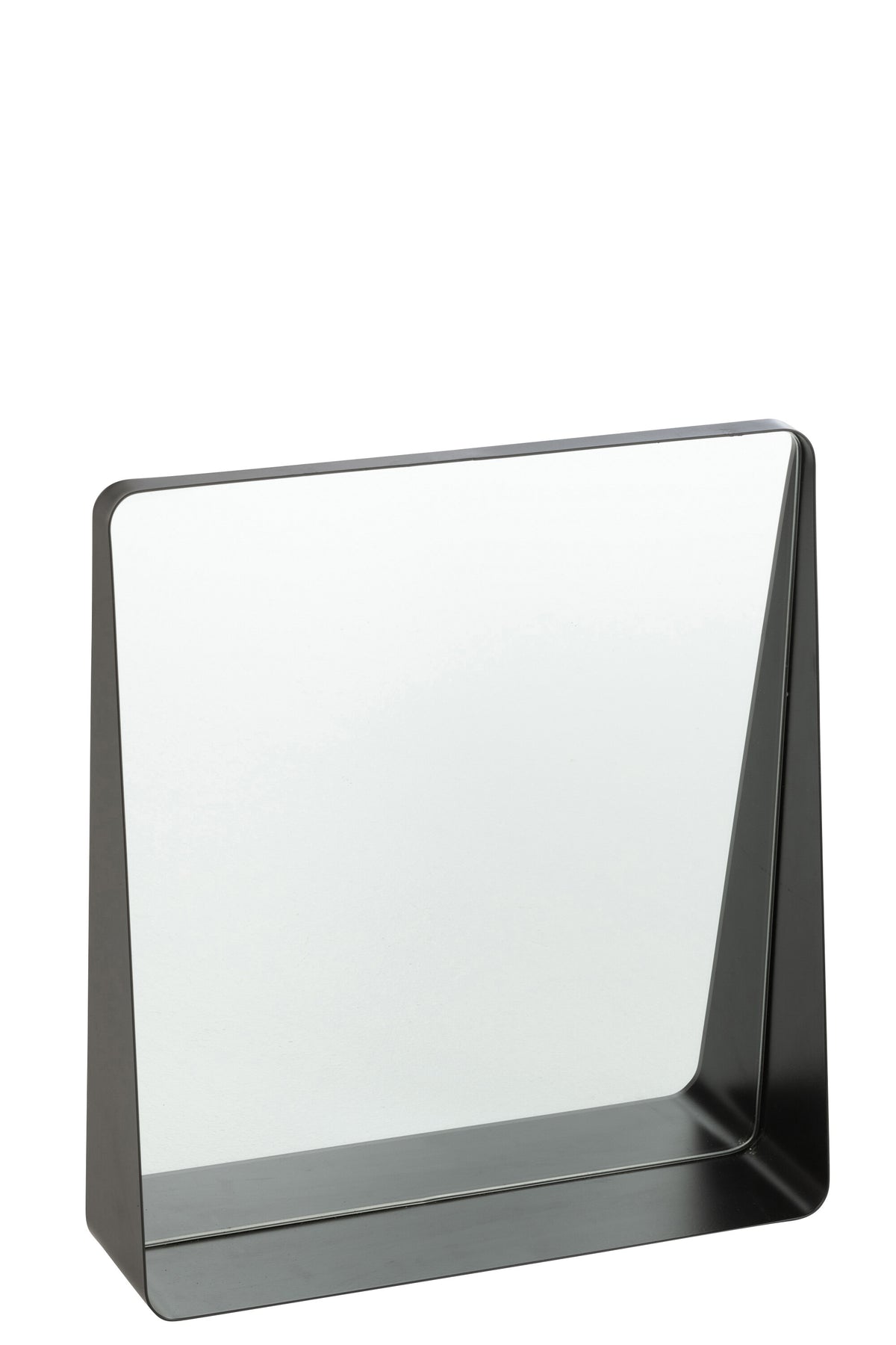 J-Line spiegel Vierkant - metaal/glas - zwart - 38 x 41 cm