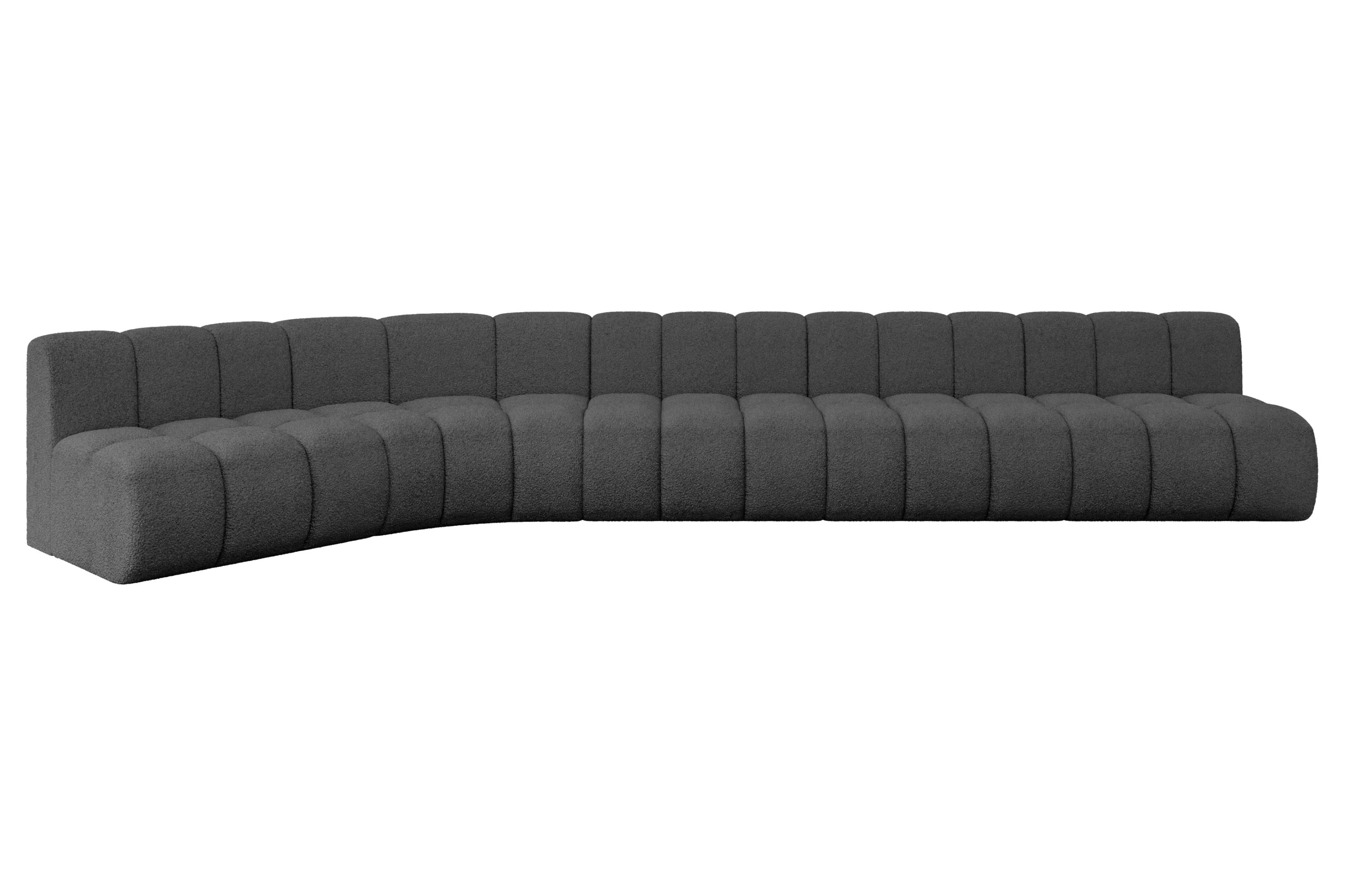 Narożnik lewostronny modułowy Montra-L3 - 472x174x70 cm Szary
